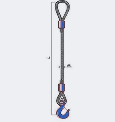 Стропы грузовые канатные 1СК, ВК (одна ветвь)