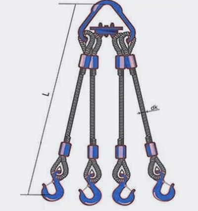 Стропы грузовые канатные 4СК (четыре ветки)