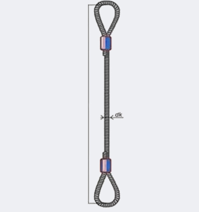 Стропы грузовые канатные СКП (двухпетлевой)